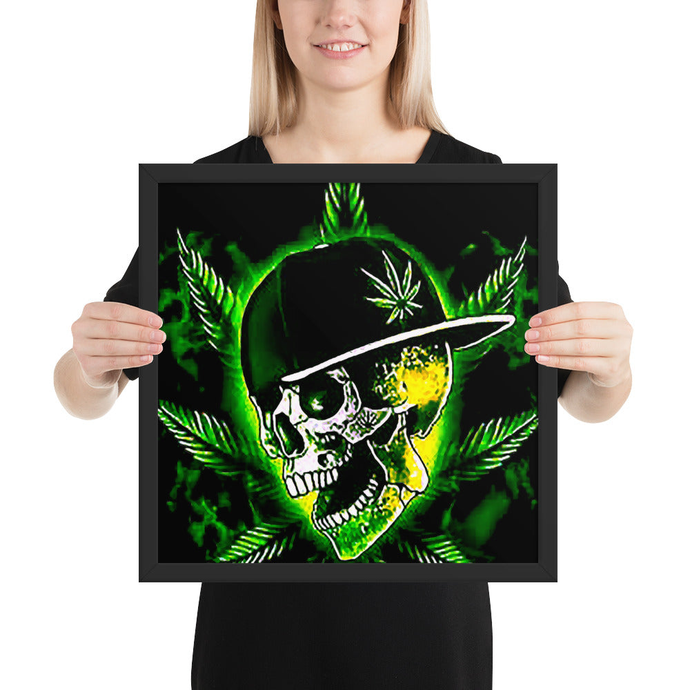 Skull Weed Framed poster