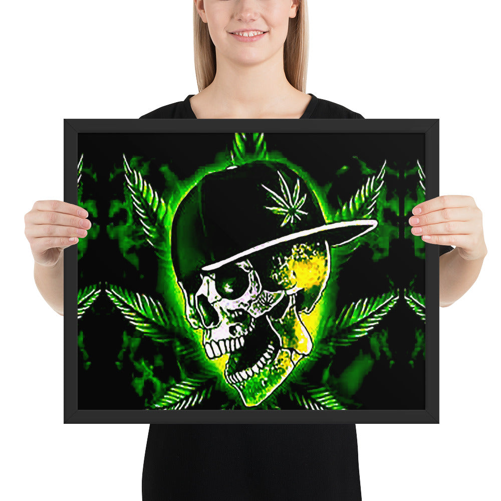 Skull Weed Framed poster