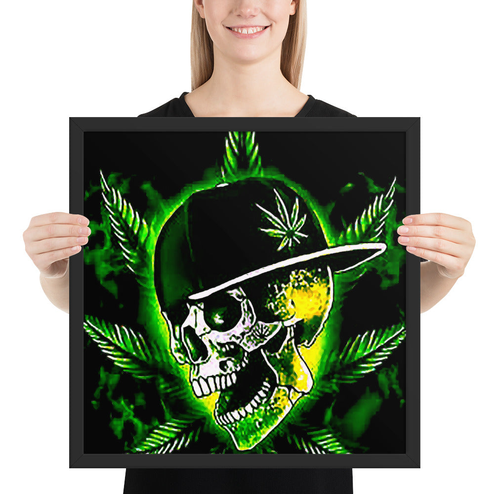 Skull Weed Framed poster