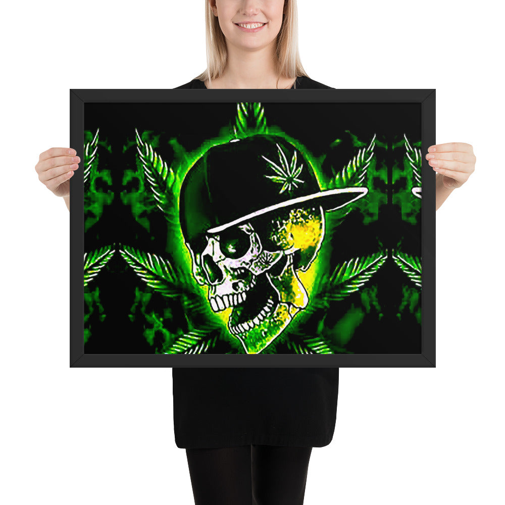 Skull Weed Framed poster