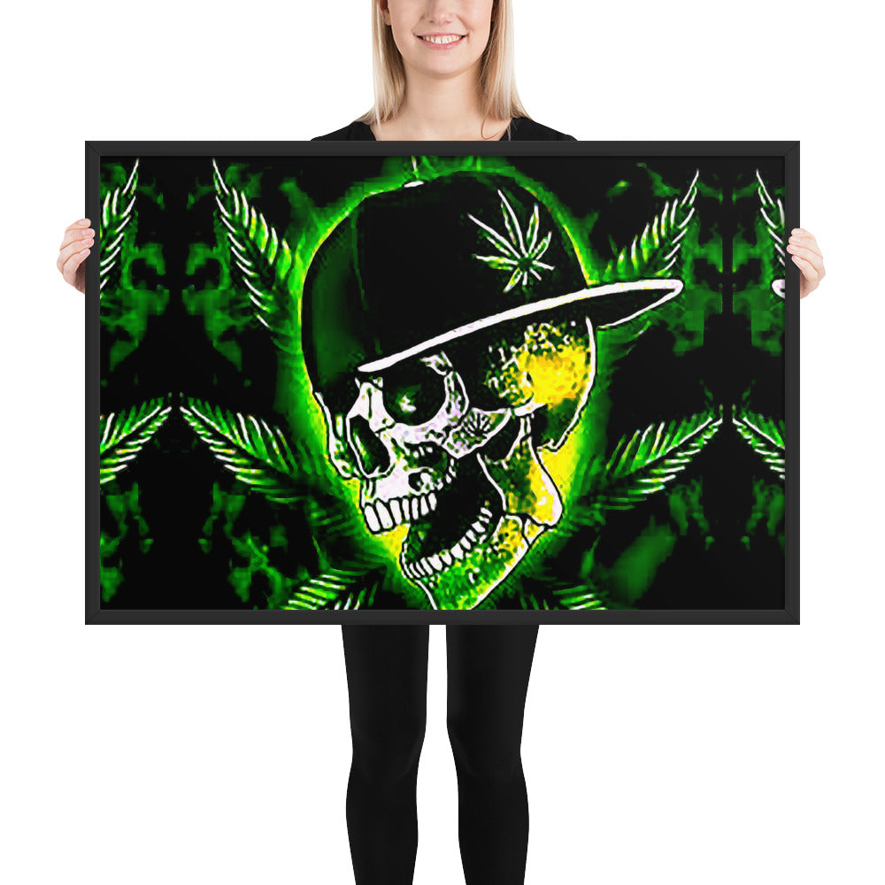 Skull Weed Framed poster