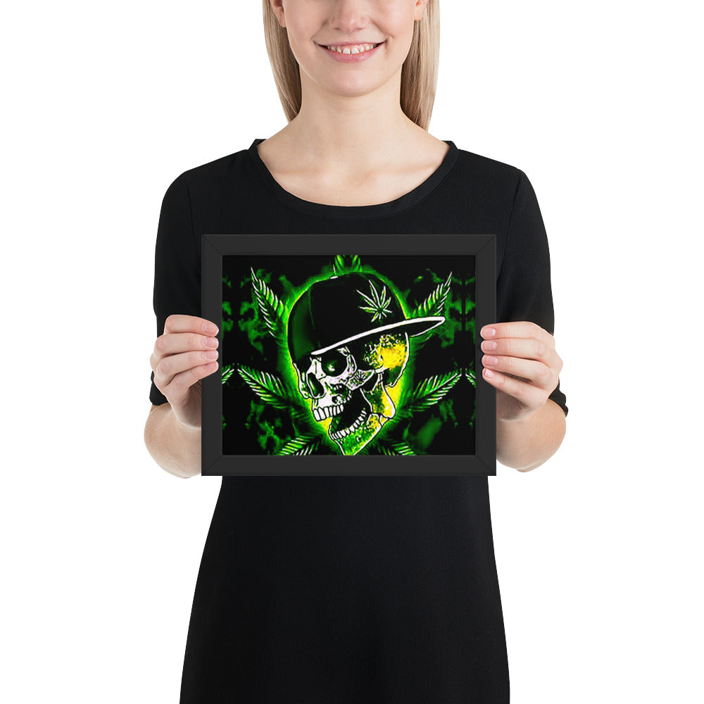 Skull Weed Framed poster