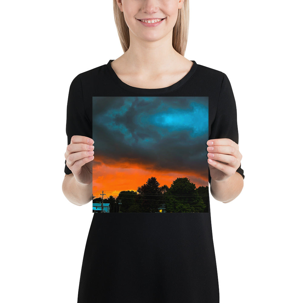 Blue Sky Sunset Poster