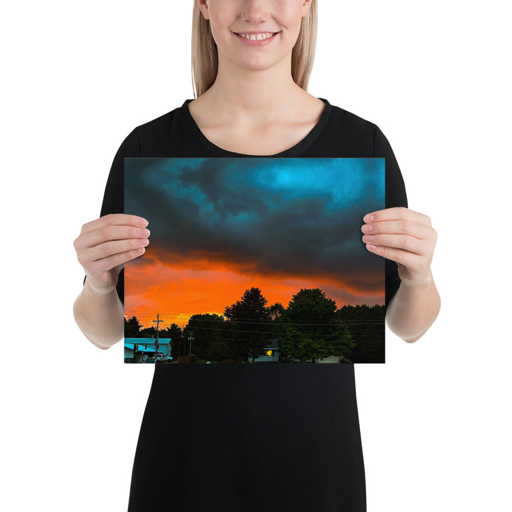 Blue Sky Sunset Poster