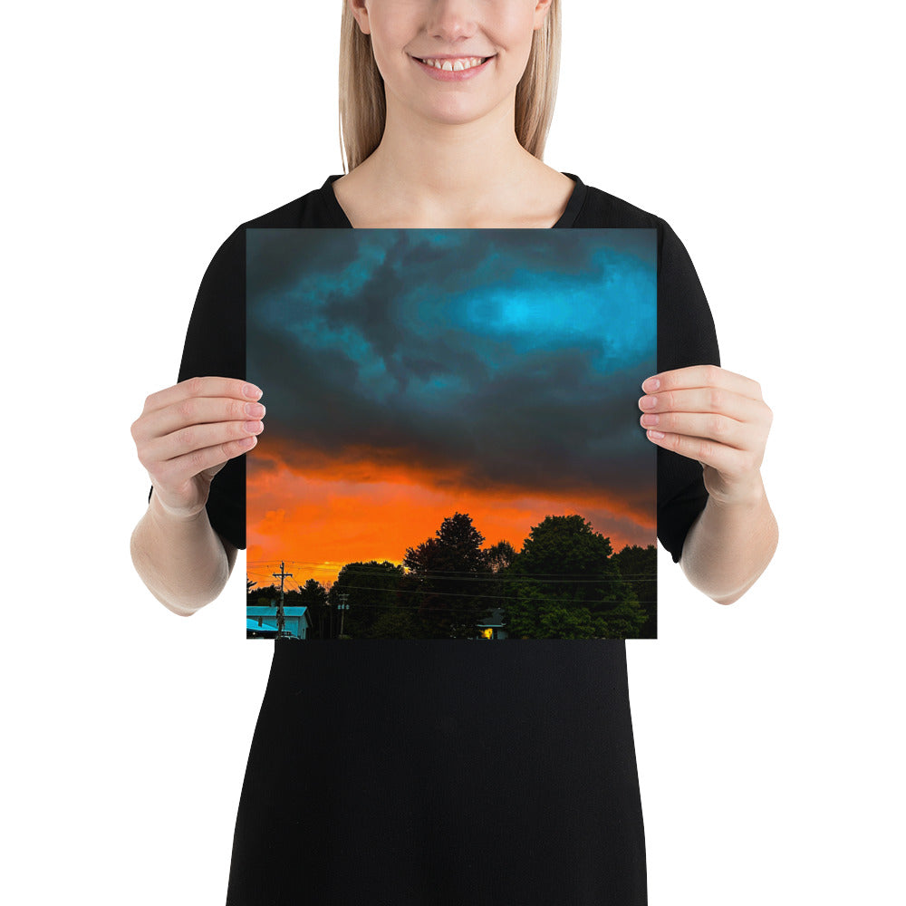 Blue Sky Sunset Poster