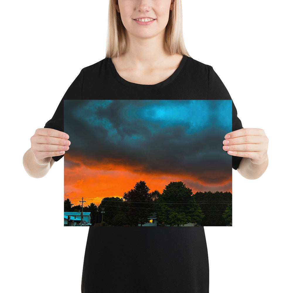 Blue Sky Sunset Poster