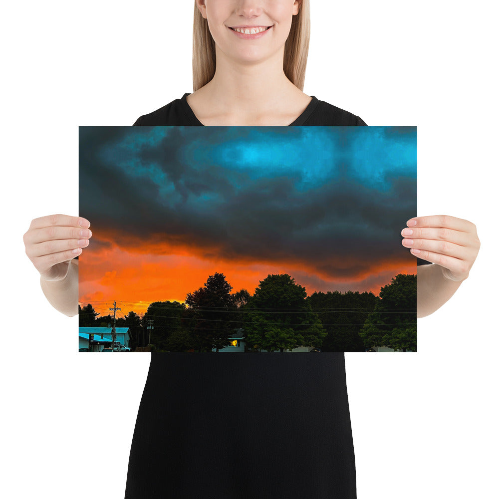 Blue Sky Sunset Poster