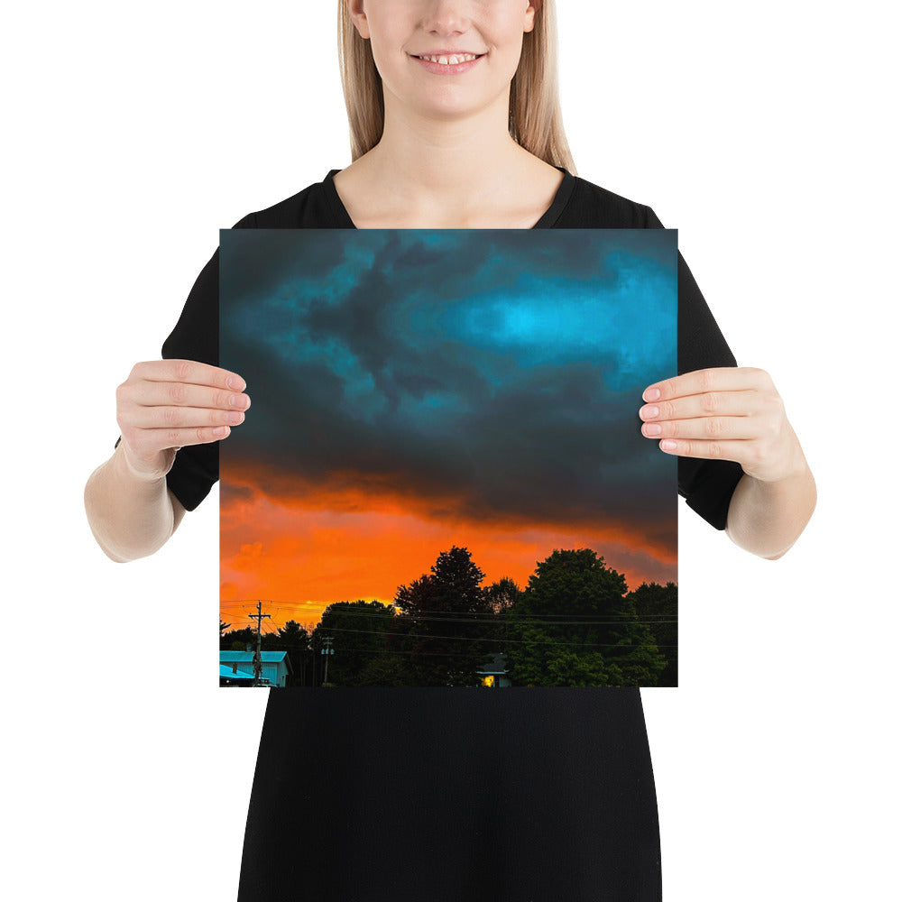 Blue Sky Sunset Poster