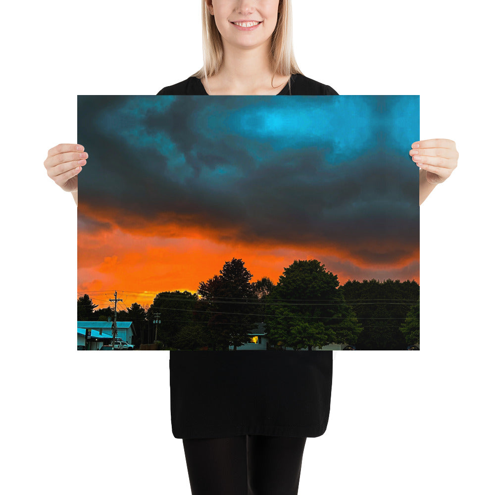 Blue Sky Sunset Poster