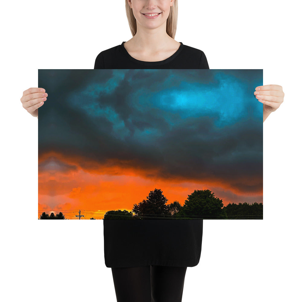 Blue Sky Sunset Poster