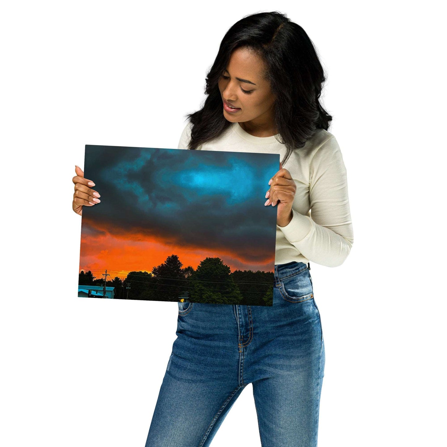 Blue Sky Sunset Metal prints