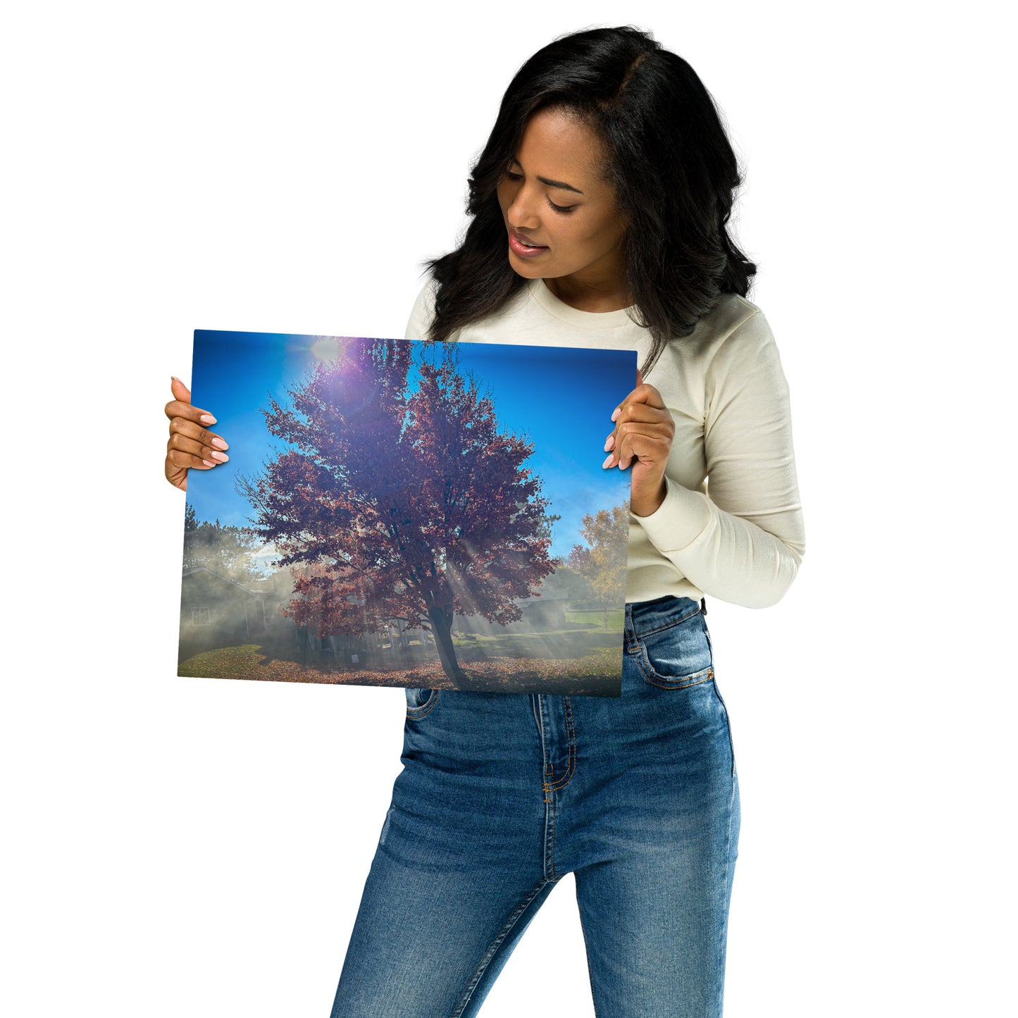 Smokey Tree Color Metal prints