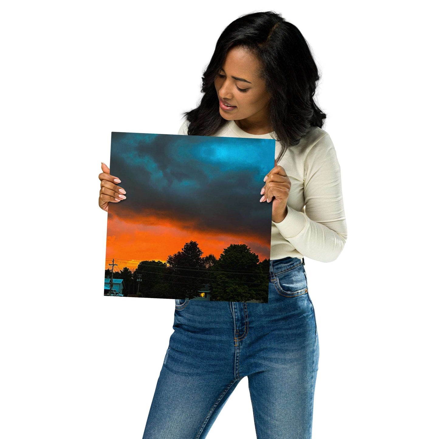 Blue Sky Sunset Metal prints