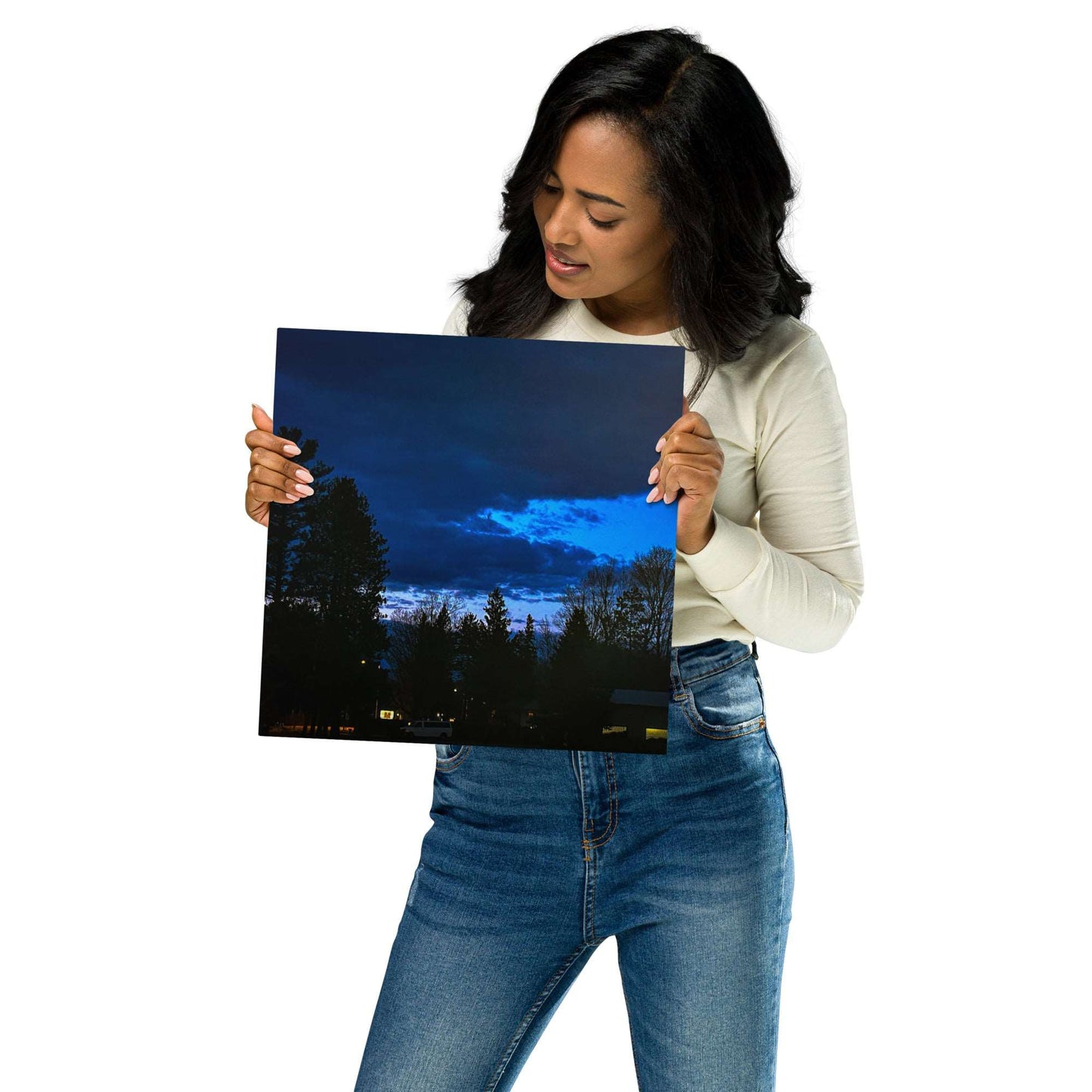 Deep Cyan Sky Metal prints