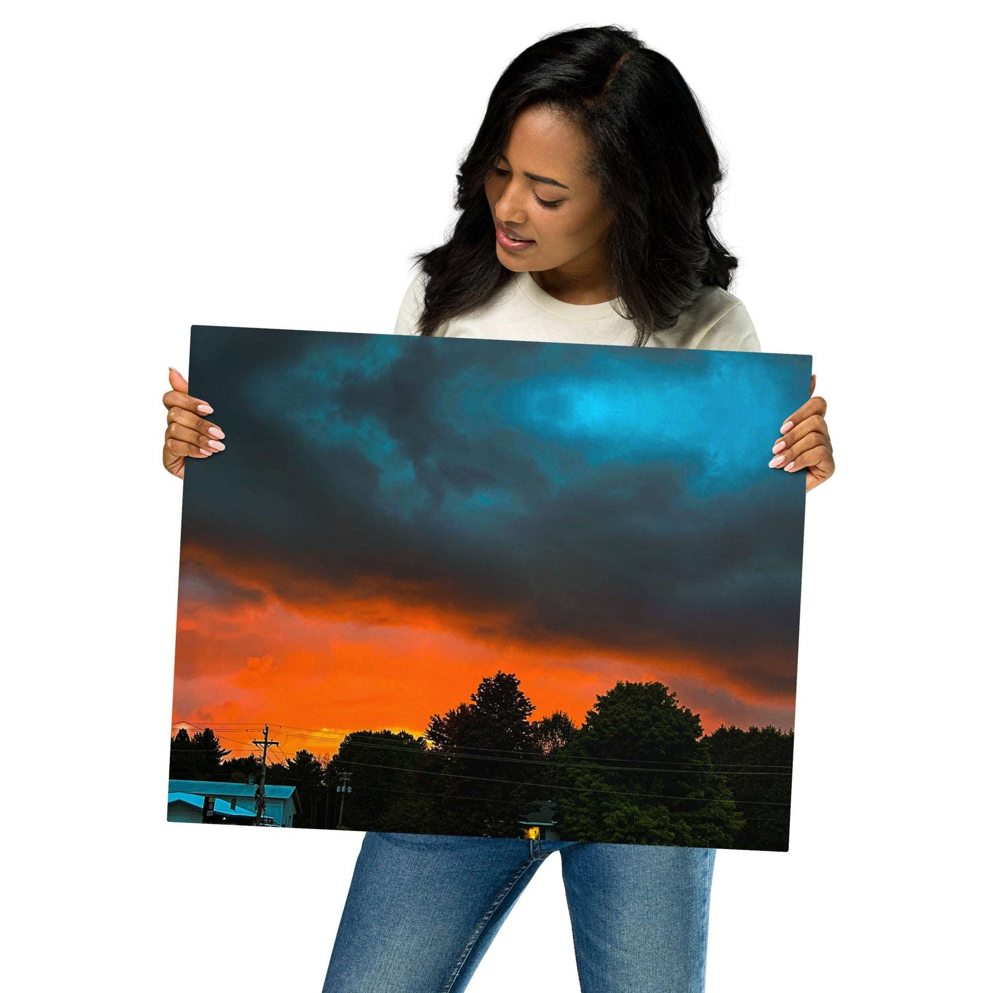 Blue Sky Sunset Metal prints