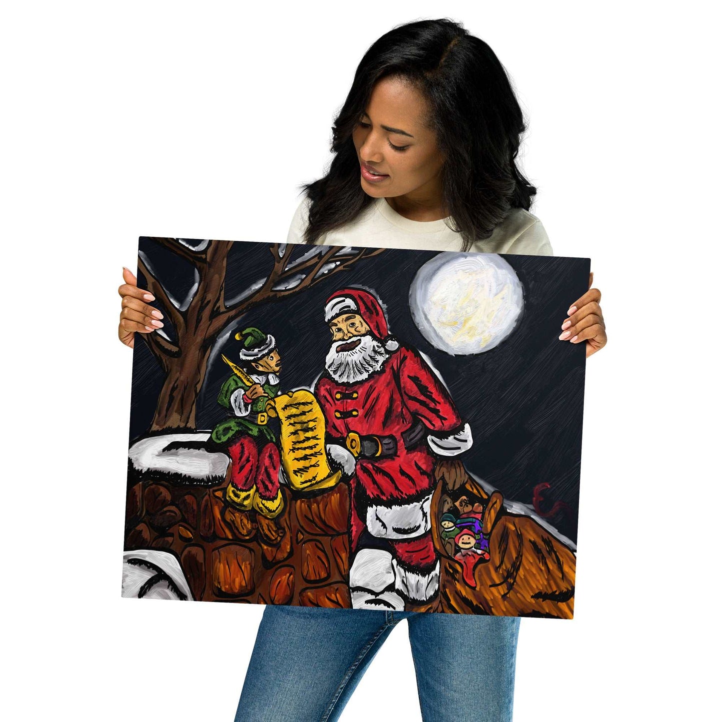 A Night With Santa Metal prints