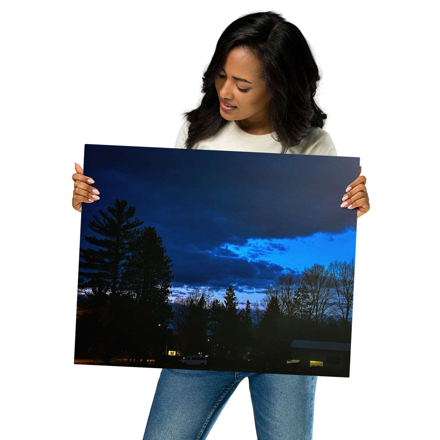 Deep Cyan Sky Metal prints