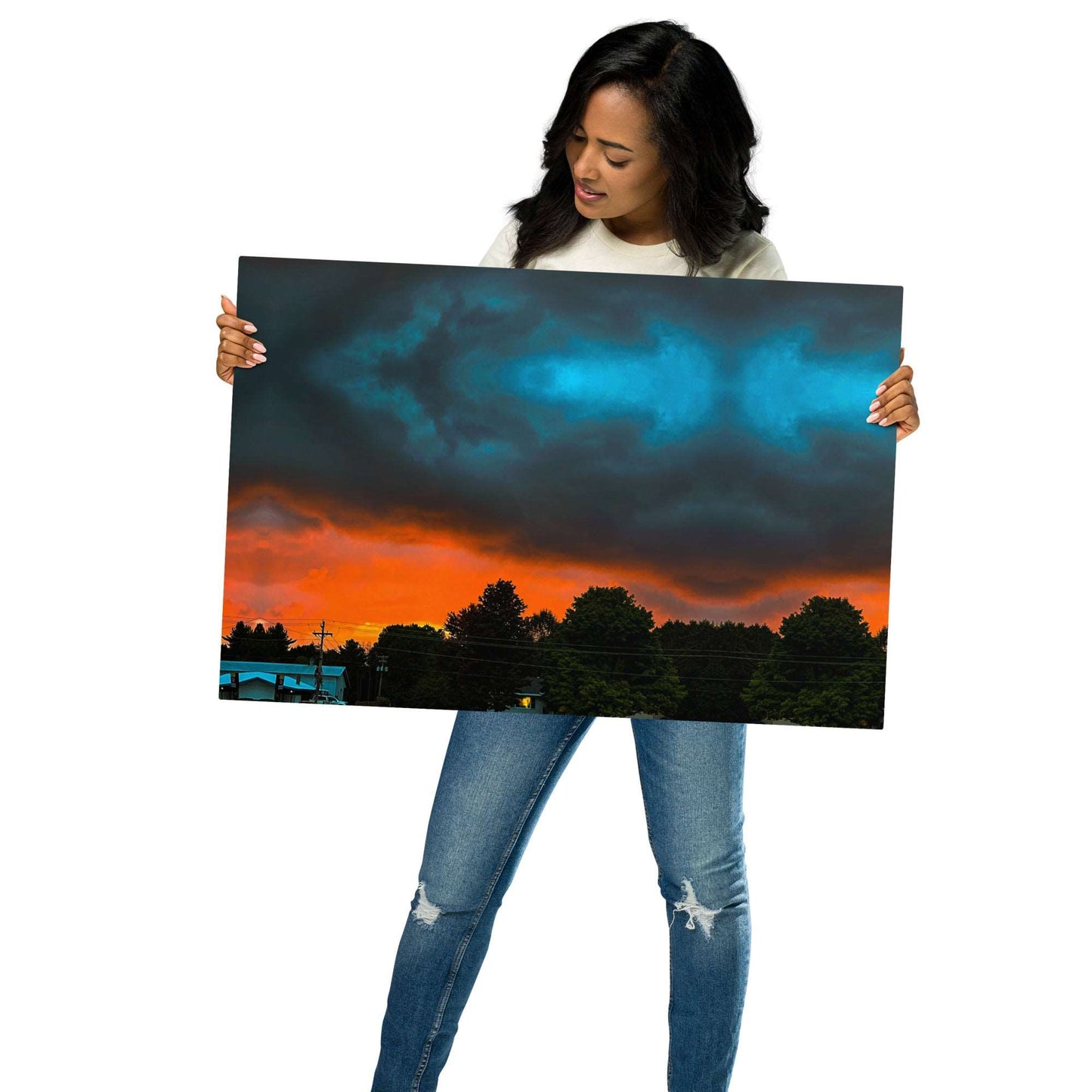 Blue Sky Sunset Metal prints