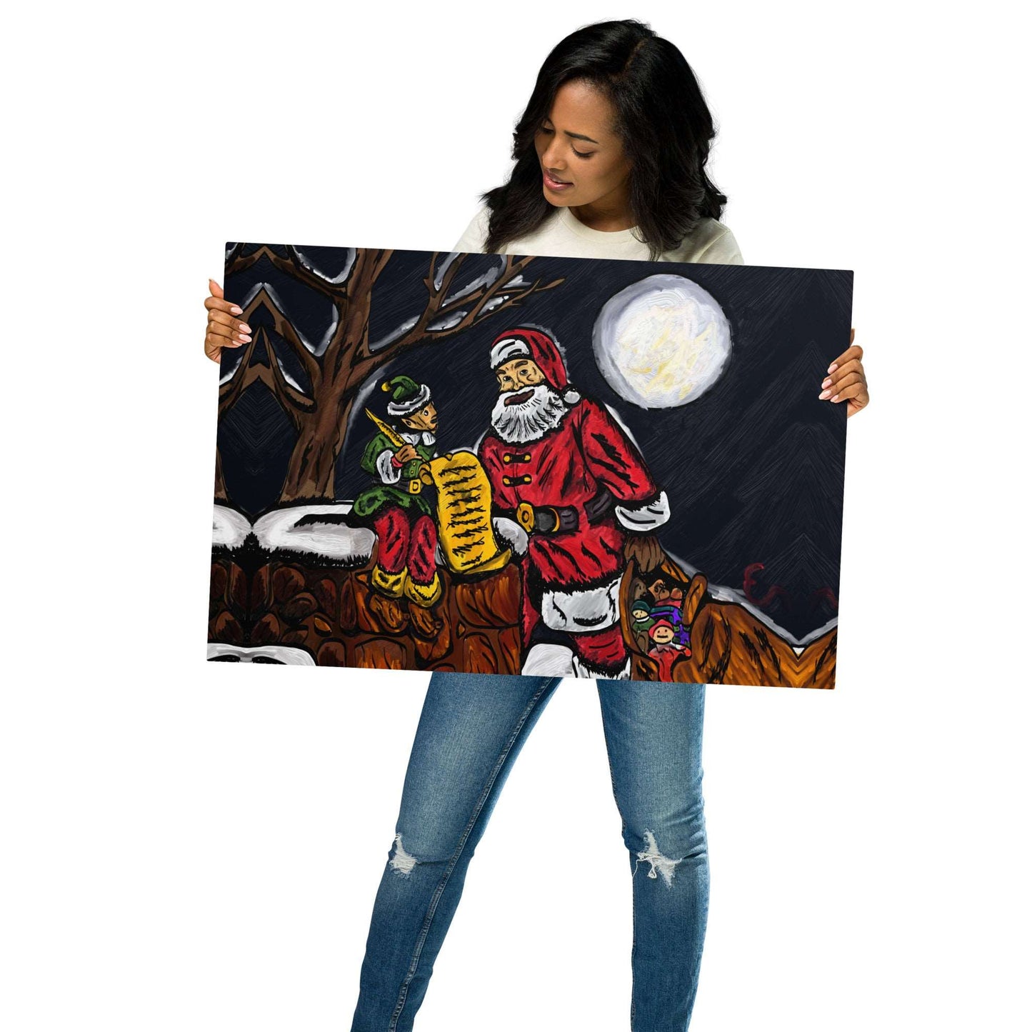 A Night With Santa Metal prints