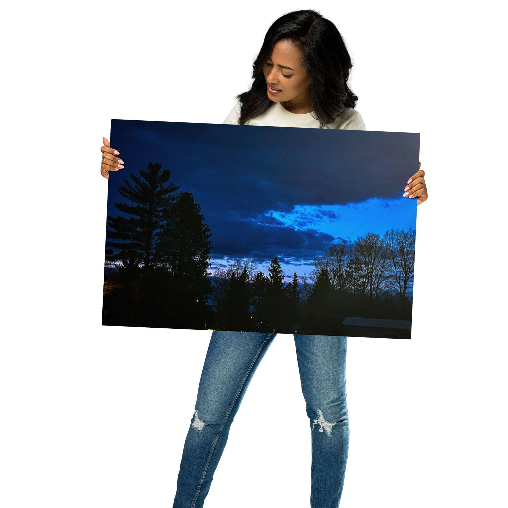 Deep Cyan Sky Metal prints