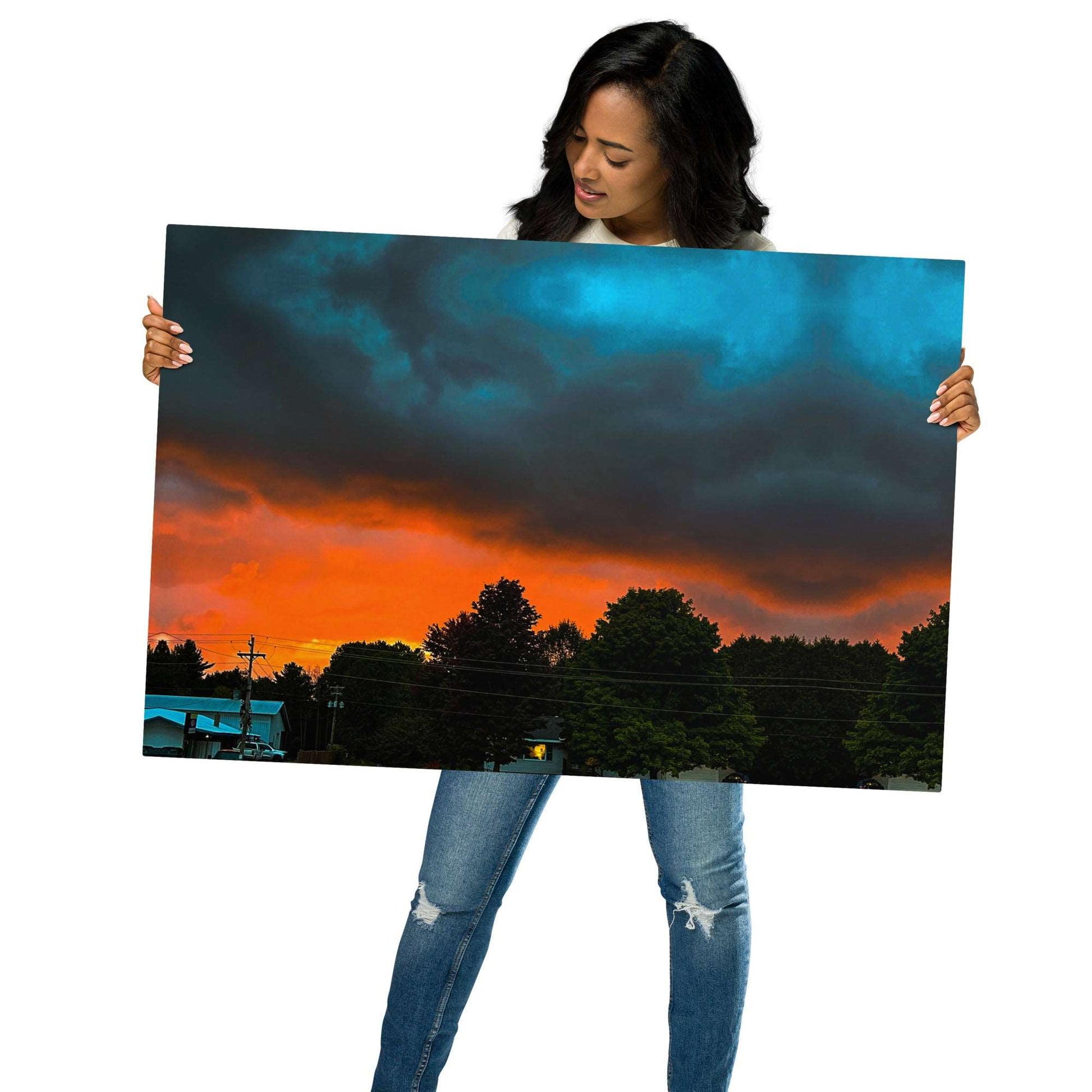 Blue Sky Sunset Metal prints