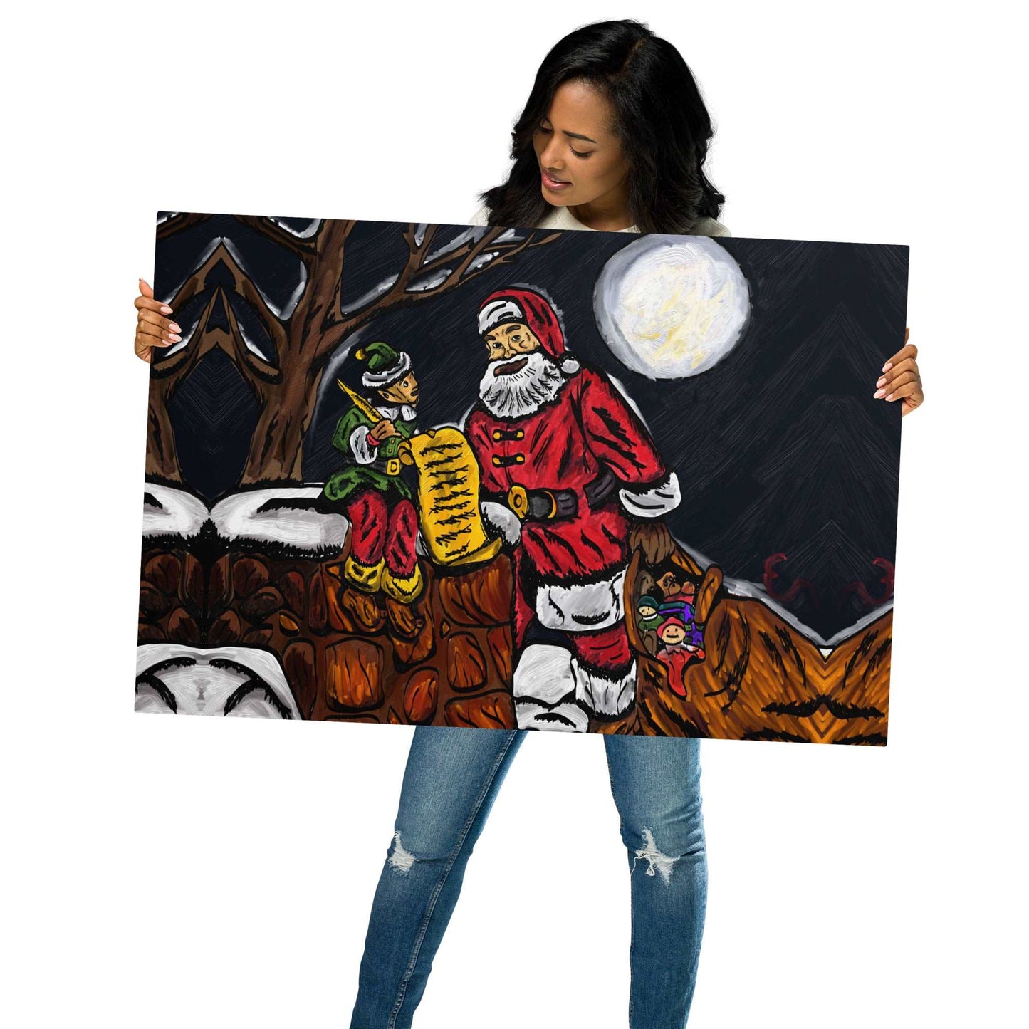 A Night With Santa Metal prints