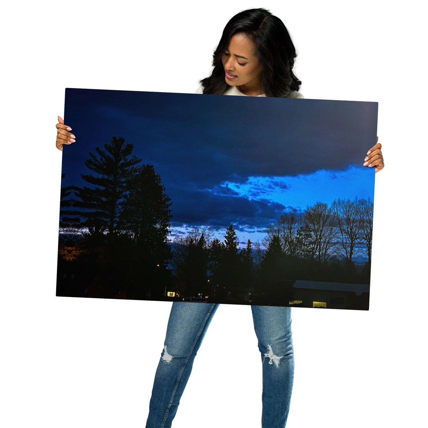 Deep Cyan Sky Metal prints