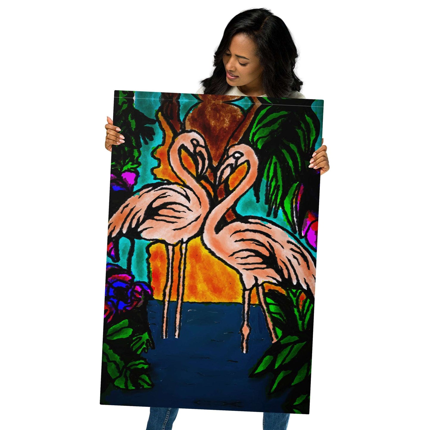 Flamingo Vibe Metal prints