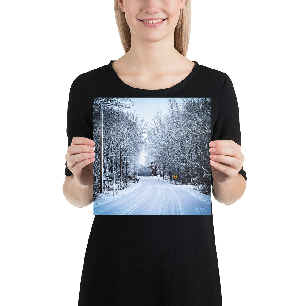 Path of Snow Photo paper poster