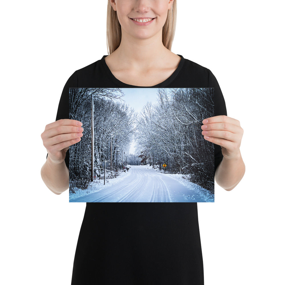 Path of Snow Photo paper poster