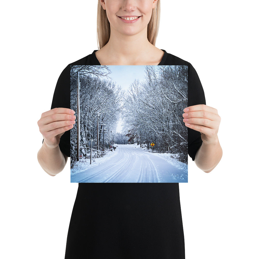 Path of Snow Photo paper poster