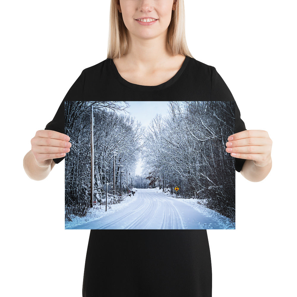 Path of Snow Photo paper poster