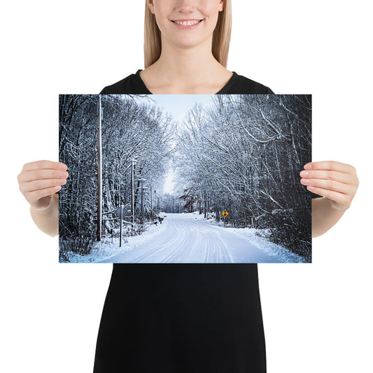 Path of Snow Photo paper poster