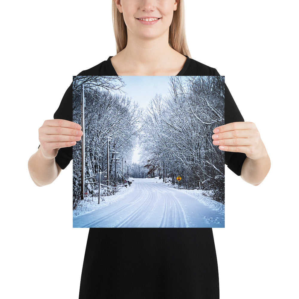 Path of Snow Photo paper poster