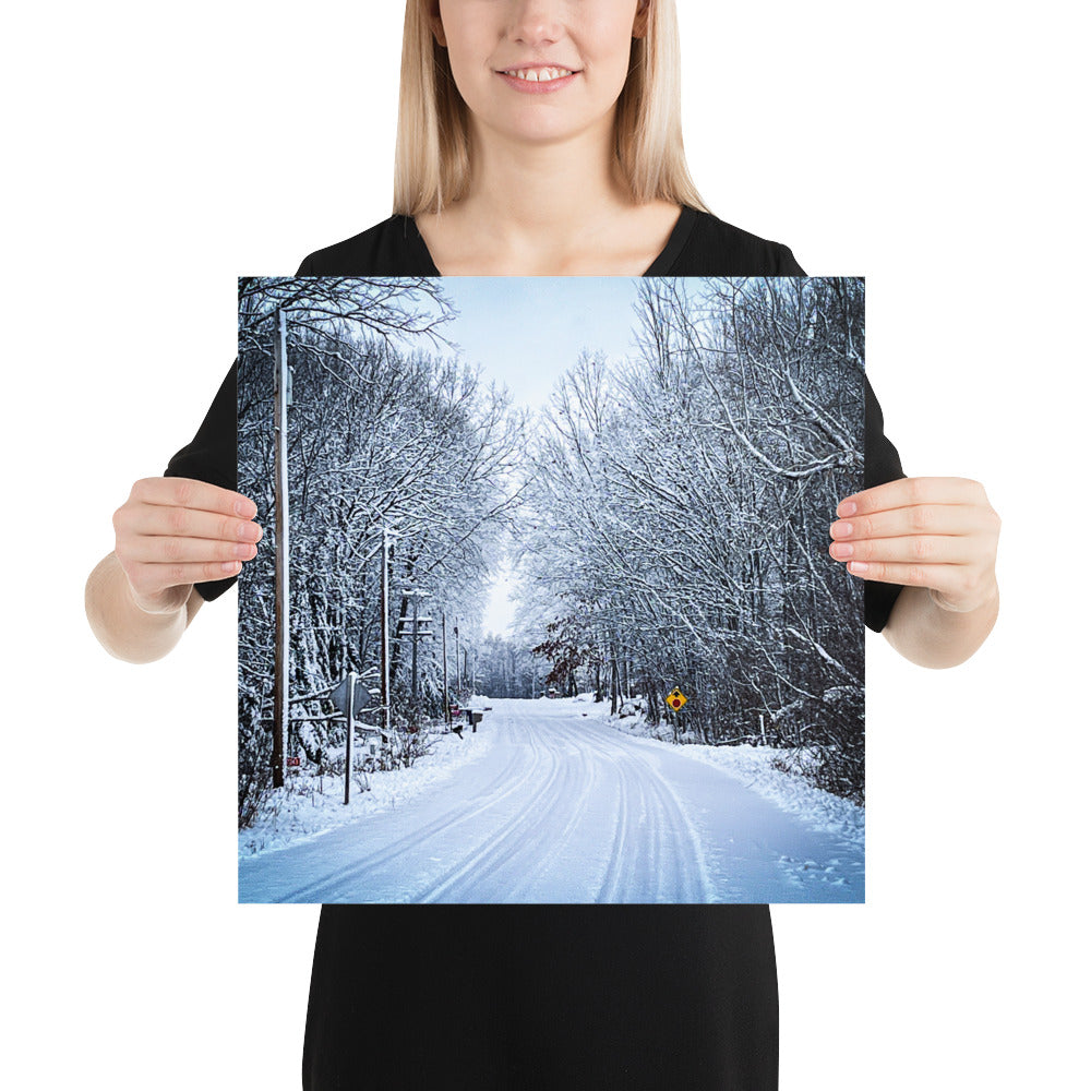 Path of Snow Photo paper poster