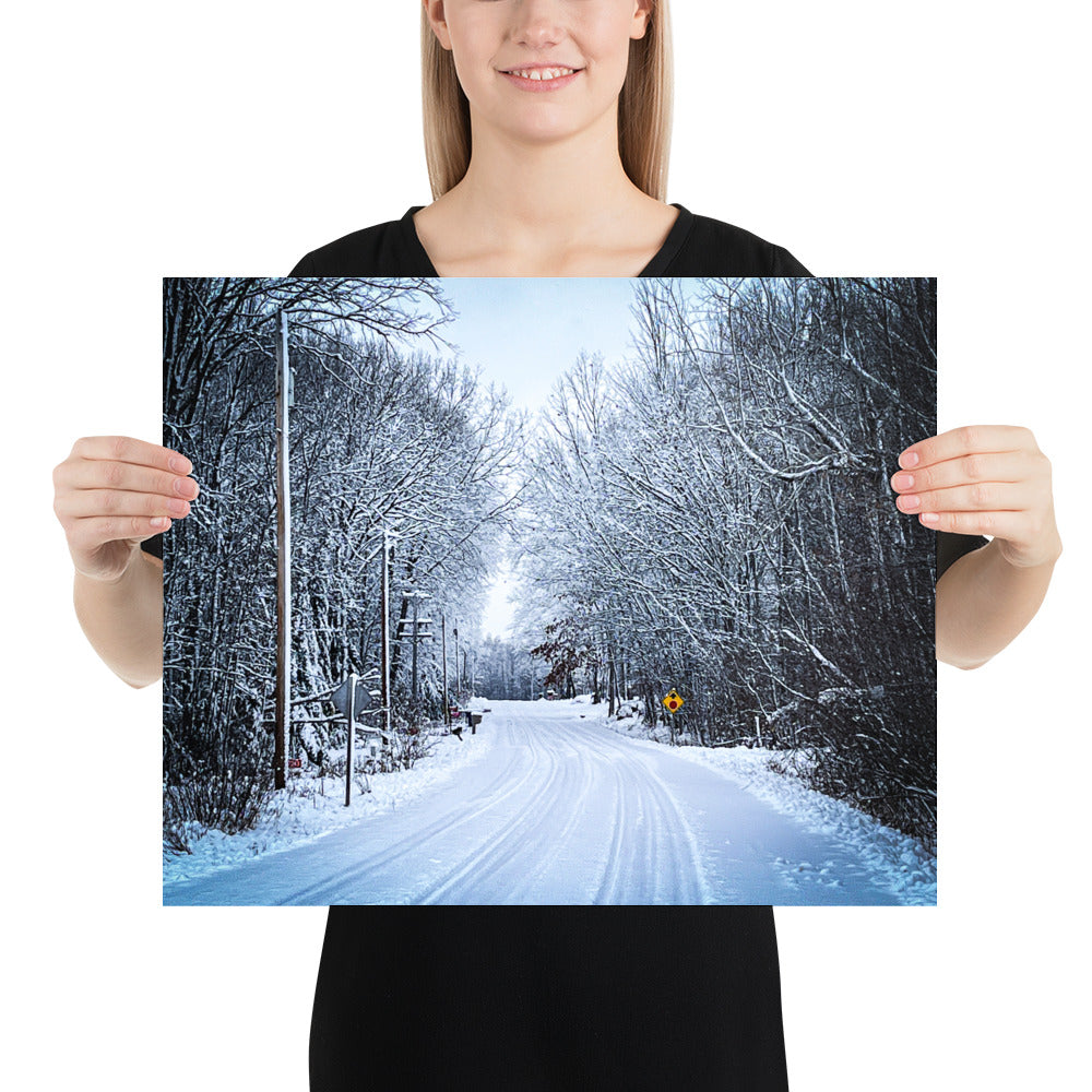 Path of Snow Photo paper poster