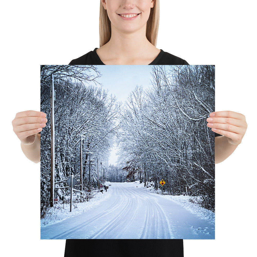 Path of Snow Photo paper poster