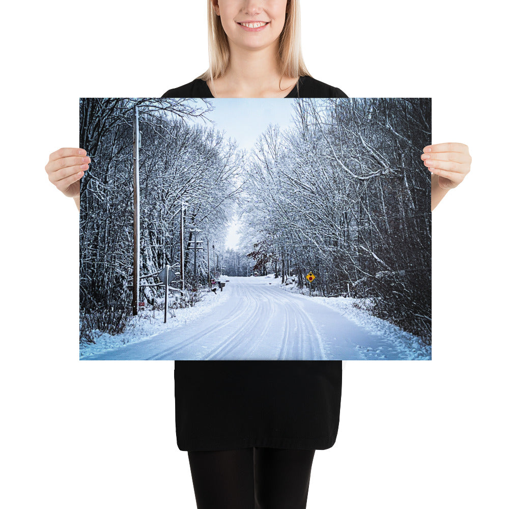 Path of Snow Photo paper poster