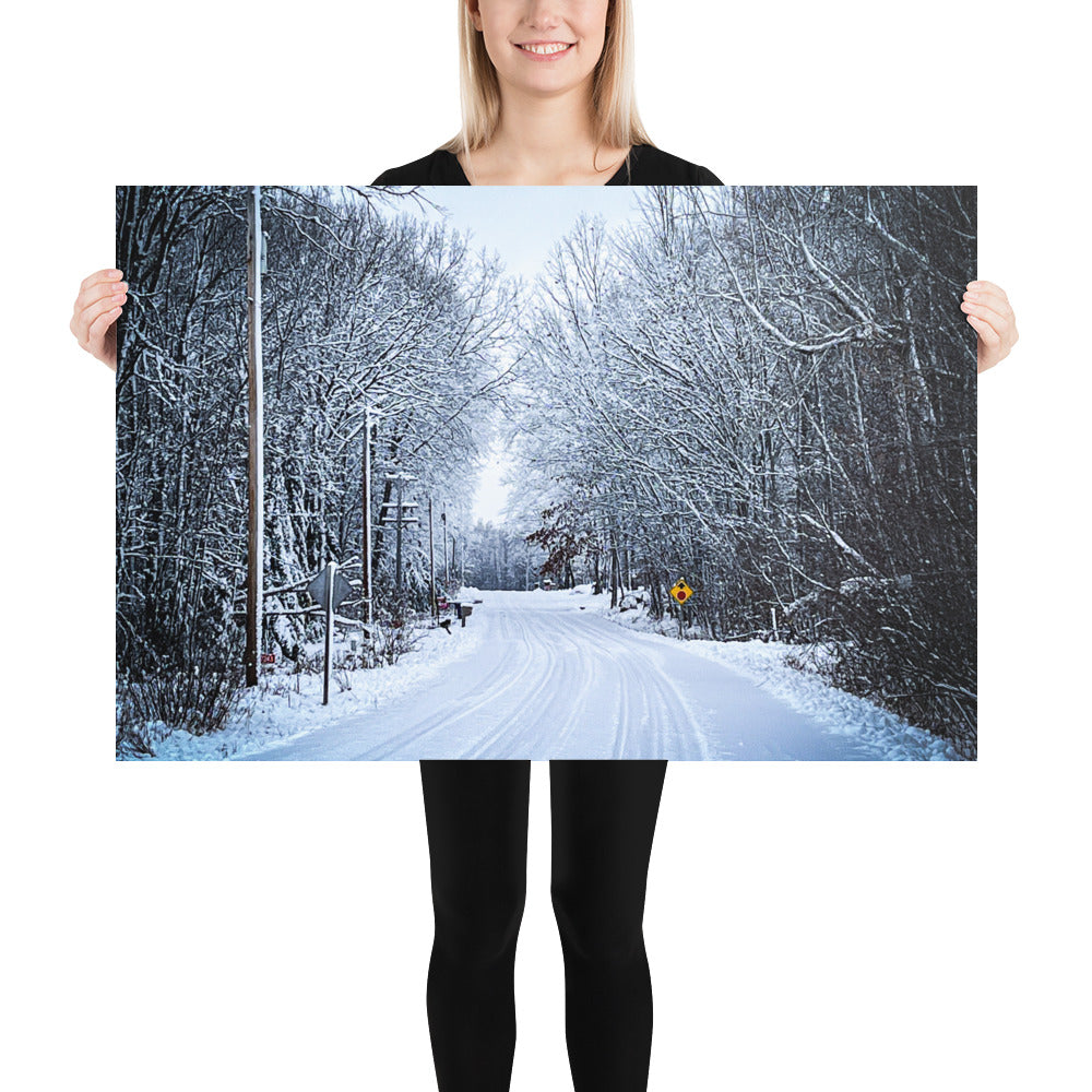 Path of Snow Photo paper poster