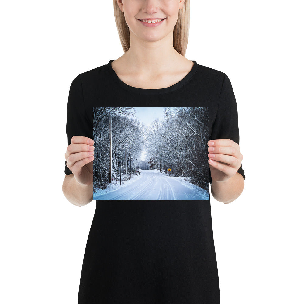 Path of Snow Photo paper poster