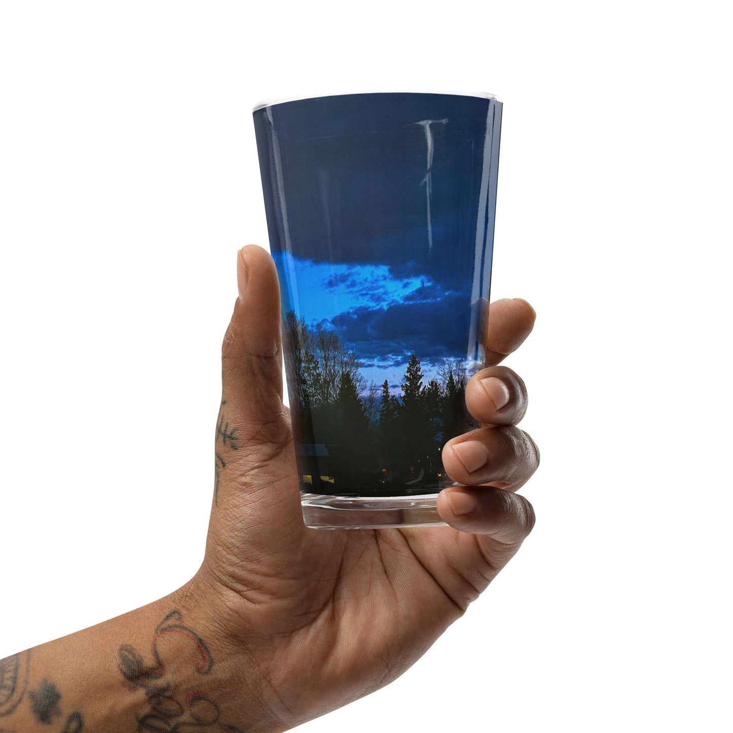 Deep Cyan Sky Shaker pint glass