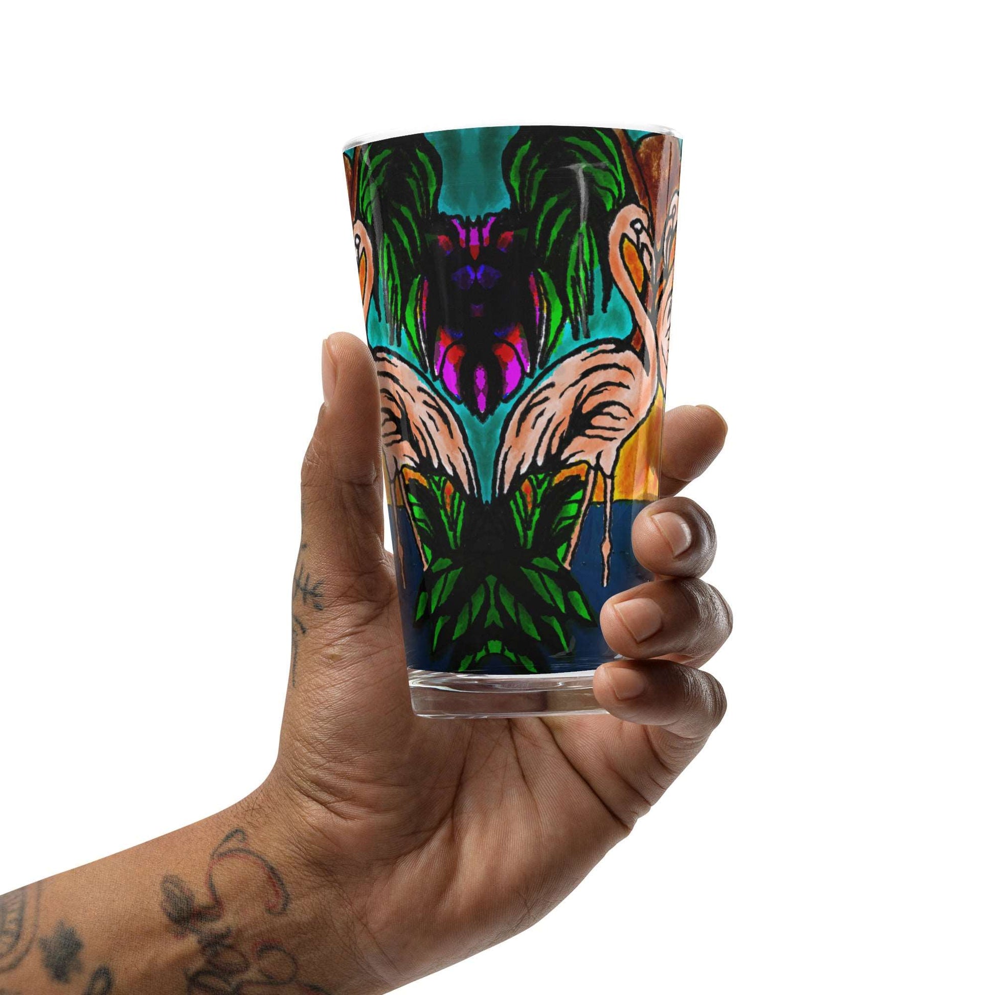 Flamingo Vibe Shaker pint glass