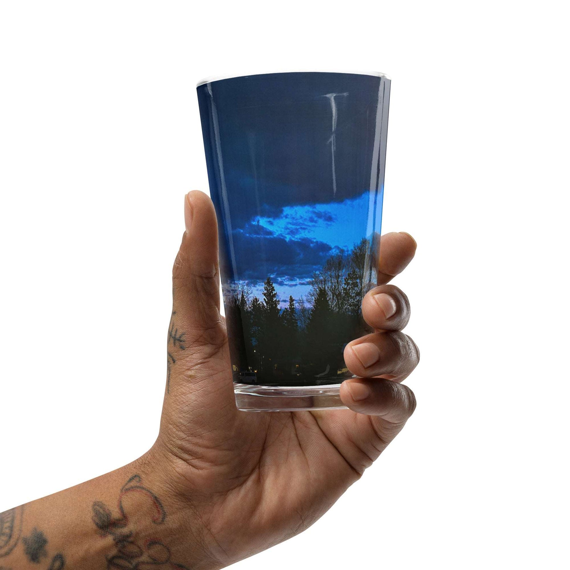 Deep Cyan Sky Shaker pint glass