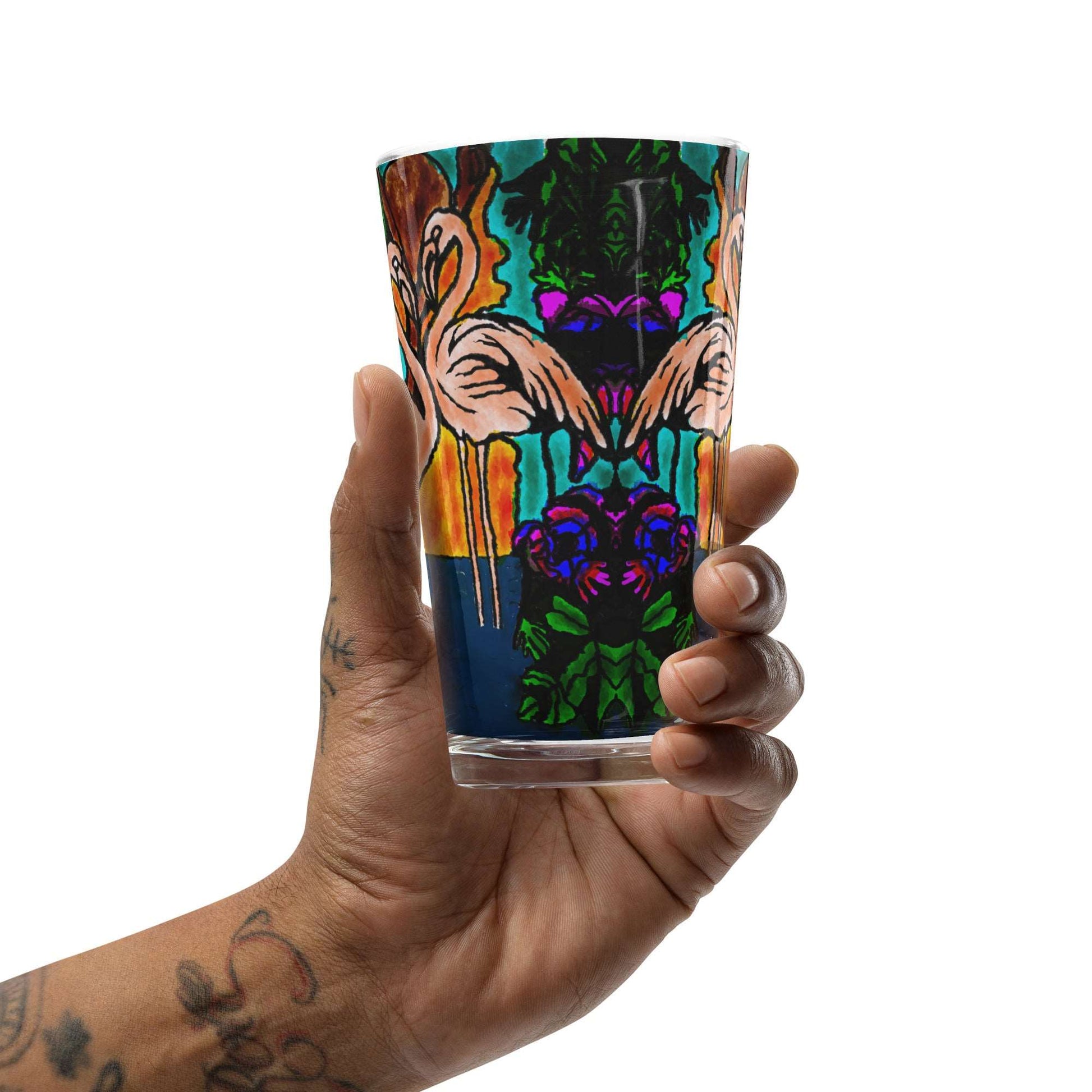 Flamingo Vibe Shaker pint glass