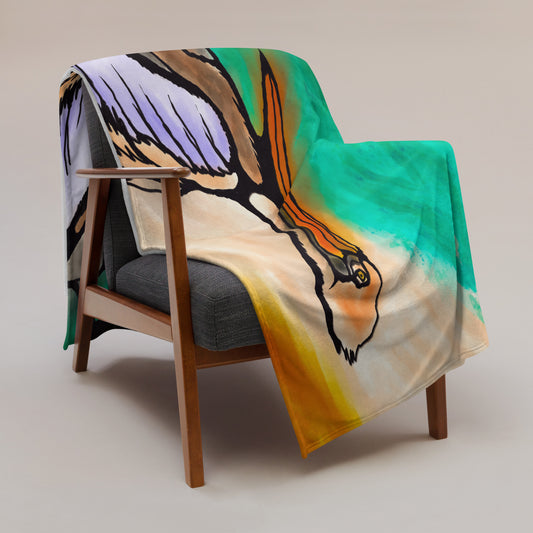 Pelican Side Throw Blanket