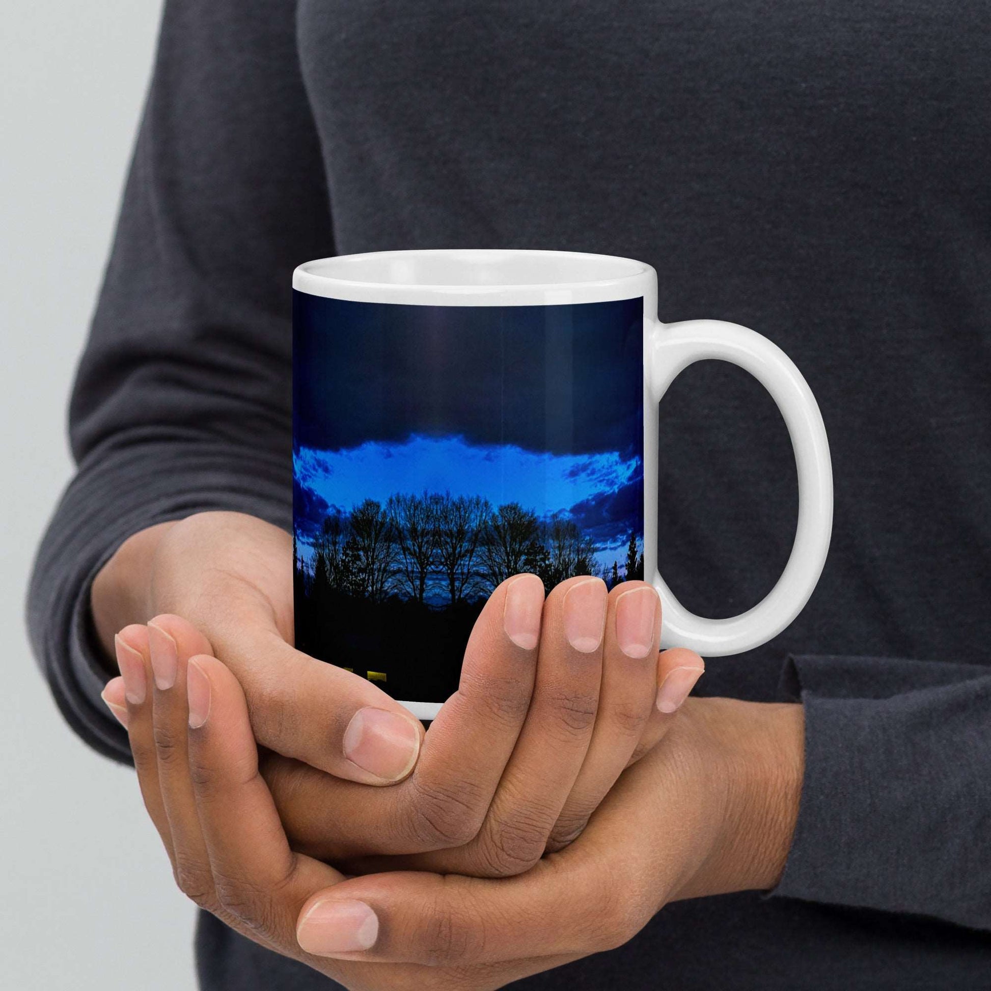 Deep Cyan Sky glossy mug