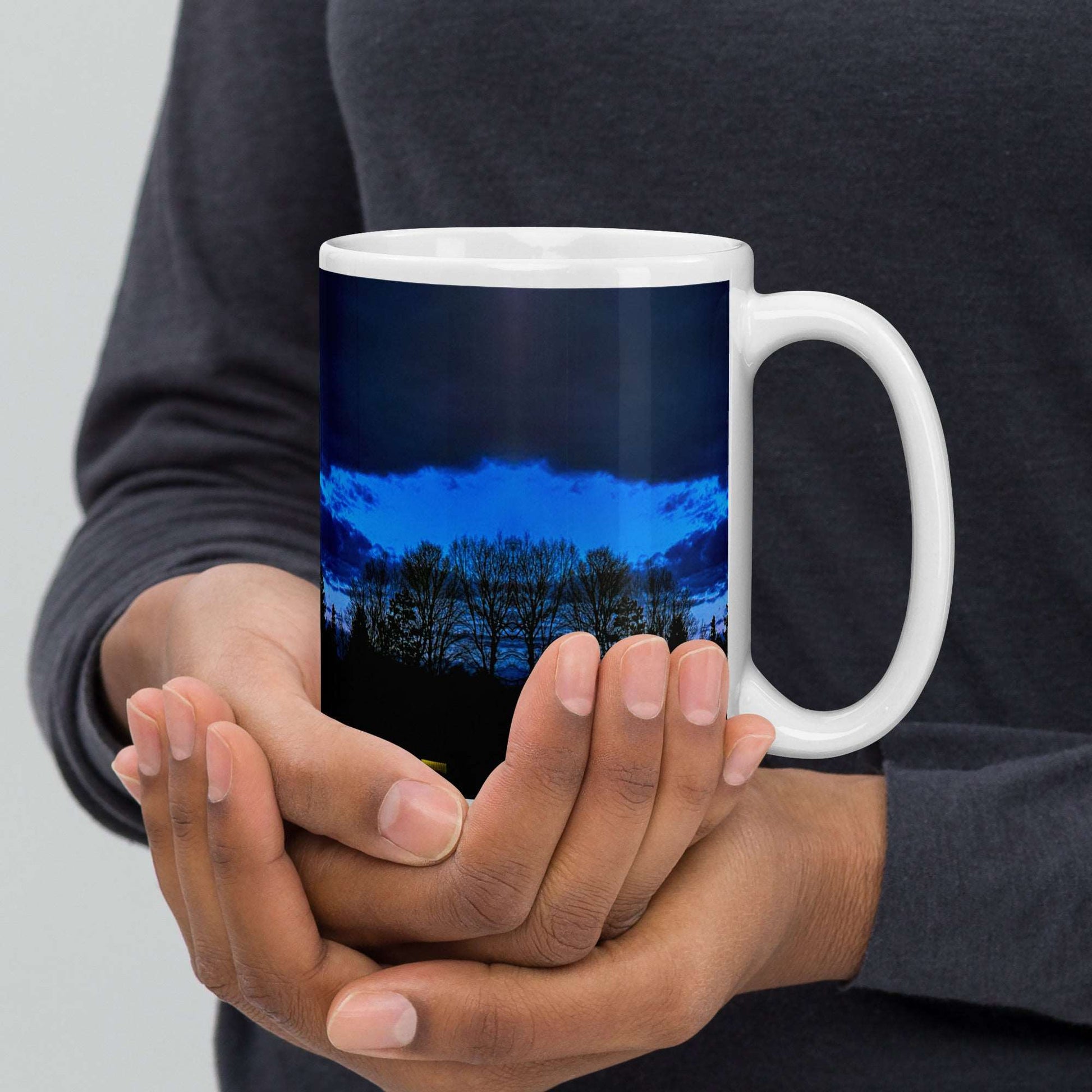 Deep Cyan Sky glossy mug