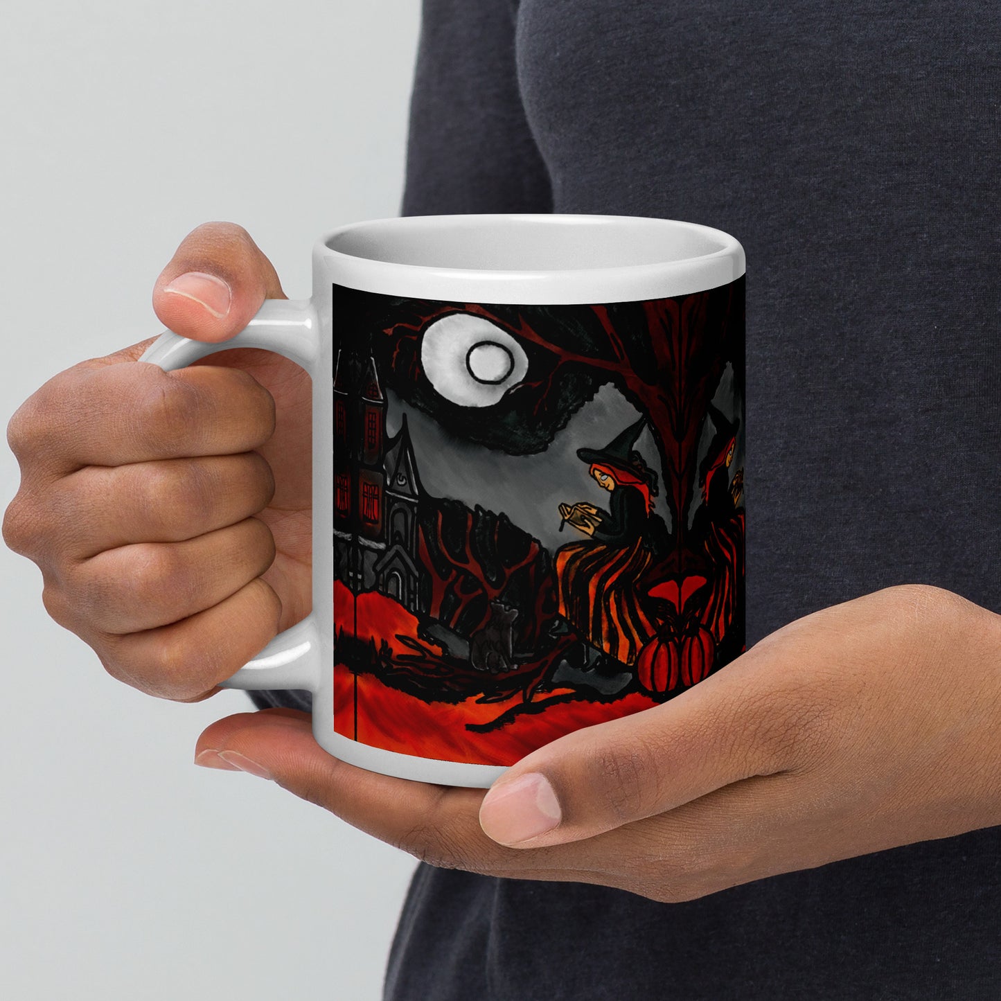 The Witching Hour White glossy mug