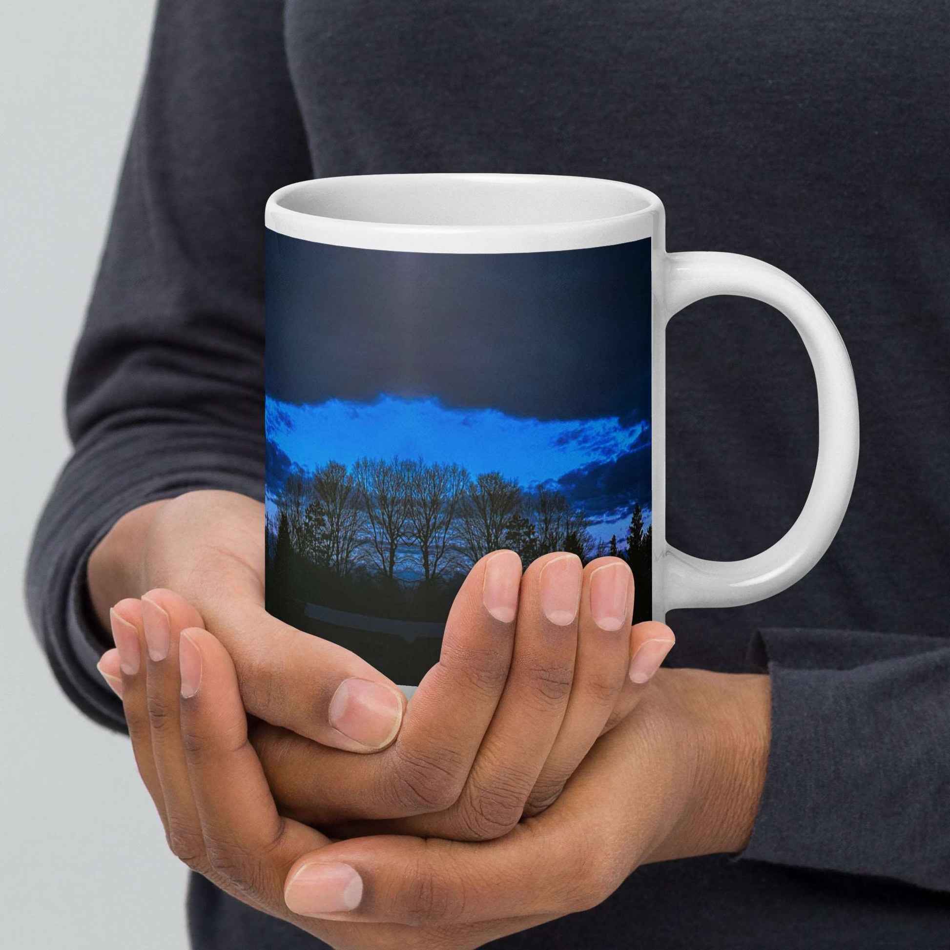 Deep Cyan Sky glossy mug