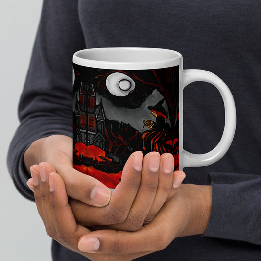 The Witching Hour White glossy mug